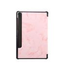 For Samsung Galaxy Tab S8 / Galaxy Tab S7 T870 Marble Texture Pattern Horizontal Flip Leather Case, with Three-folding Holder & Sleep / Wake-up(Pink) - 2