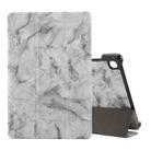 For Samsung Galaxy Tab A7 T505 Marble Texture Pattern Horizontal Flip Leather Case, with Three-folding Holder & Sleep / Wake-up(Black Gray) - 1