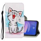 For Vivo V17 Pro 3D Colored Drawing Horizontal Flip PU Leather Case with Holder & Card Slots & Wallet(Red Mouth Cat) - 1
