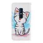 For Vivo V17 Pro 3D Colored Drawing Horizontal Flip PU Leather Case with Holder & Card Slots & Wallet(Red Mouth Cat) - 3