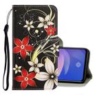 For Vivo V17 Pro 3D Colored Drawing Horizontal Flip PU Leather Case with Holder & Card Slots & Wallet(Red Flower) - 1