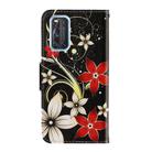 For Vivo V17 3D Colored Drawing Horizontal Flip PU Leather Case with Holder & Card Slots & Wallet(Red Flower) - 3