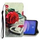 For Vivo V19 3D Colored Drawing Horizontal Flip PU Leather Case with Holder & Card Slots & Wallet(Red Rose) - 1