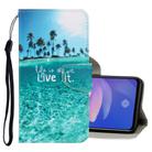 For Vivo Y11 (2019) 3D Colored Drawing Horizontal Flip PU Leather Case with Holder & Card Slots & Wallet(Coconut Tree) - 1