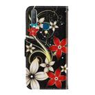 For Vivo Y17 / Y12 / Y15 3D Colored Drawing Horizontal Flip PU Leather Case with Holder & Card Slots & Wallet(Red Flower) - 3