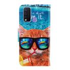 For Vivo Y50 / Y30 3D Colored Drawing Horizontal Flip PU Leather Case with Holder & Card Slots & Wallet(Underwater Cat) - 3