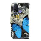 For Vivo Y50 / Y30 3D Colored Drawing Horizontal Flip PU Leather Case with Holder & Card Slots & Wallet(A Butterfly) - 3