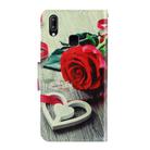 For Vivo Y91c 3D Colored Drawing Horizontal Flip PU Leather Case with Holder & Card Slots & Wallet(Red Rose) - 3