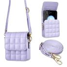 For Samsung Galaxy Z Flip6 BFB04 Plaid Crossbody Fold Phone Bag(Purple) - 1