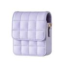 For Samsung Galaxy Z Flip6 BFB04 Plaid Crossbody Fold Phone Bag(Purple) - 2