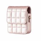 For Samsung Galaxy Z Flip6 BFB04 Plaid Crossbody Fold Phone Bag(Rose Gold) - 2