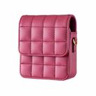 For Samsung Galaxy Z Flip6 BFB04 Plaid Crossbody Fold Phone Bag(Rose Red) - 2