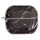 For Samsung Galaxy Buds3 / Buds3 Pro Marble Texture Glossy PC Earphone Protective Case(Black) - 1