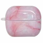 For Samsung Galaxy Buds3 / Buds3 Pro Marble Texture Glossy PC Earphone Protective Case(Pink White) - 1