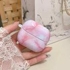 For Samsung Galaxy Buds3 / Buds3 Pro Marble Texture Glossy PC Earphone Protective Case(Pink White) - 2