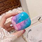 For Samsung Galaxy Buds3 / Buds3 Pro Marble Texture Glossy PC Earphone Protective Case(Pink Blue) - 2