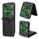 For Motorola Razr 50 Ultra Crossbody Card Bag PU Folding Phone Case(Black) - 1