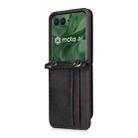 For Motorola Razr 50 Ultra Crossbody Card Bag PU Folding Phone Case(Black) - 2