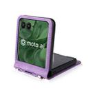 For Motorola Razr 50 Ultra Crossbody Card Bag PU Folding Phone Case(Purple) - 3