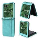 For Motorola Razr 50 Ultra Crossbody Card Bag PU Folding Phone Case(Green) - 1