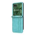 For Motorola Razr 50 Ultra Crossbody Card Bag PU Folding Phone Case(Green) - 2