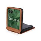 For Motorola Razr 50 Ultra Crossbody Card Bag PU Folding Phone Case(Brown) - 3