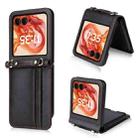 For Motorola Razr 50 Crossbody Card Bag PU Folding Phone Case(Black) - 1