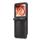 For Motorola Razr 50 Crossbody Card Bag PU Folding Phone Case(Black) - 2