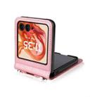 For Motorola Razr 50 Crossbody Card Bag PU Folding Phone Case(Pink) - 3