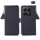 For Xiaomi 14T Side-Magnetic TJ Genuine Leather RFID Phone Case(Blue) - 1