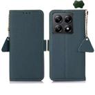 For Xiaomi 14T Pro Side-Magnetic TJ Genuine Leather RFID Phone Case(Green) - 1