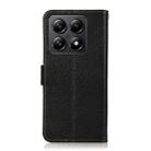 For Xiaomi 14T Pro KHAZNEH Side-Magnetic Litchi Genuine Leather RFID Phone Case(Black) - 3