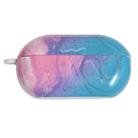 For Beats Solo Buds Marble Texture Glossy PC Earphone Protective Case(Aqua Blue) - 1