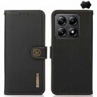 For Xiaomi 14T Pro KHAZNEH Custer Texture RFID Genuine Leather Phone Case(Black) - 1