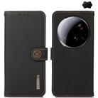 For Xiaomi 15 Ultra KHAZNEH Custer Texture RFID Genuine Leather Phone Case(Black) - 1