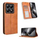 For Xiaomi 14T Magnetic Buckle Retro Texture Leather Phone Case(Brown) - 1