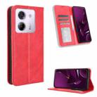 For Xiaomi Poco M7 Pro 5G Magnetic Buckle Retro Texture Leather Phone Case(Red) - 1