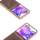 For Motorola Razr 50 Electroplated Frame PU Leather Full Coverage Phone Case(Coffee) - 3