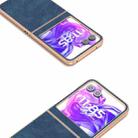 For Motorola Razr 50 Electroplated Frame PU Leather Full Coverage Phone Case(Blue) - 3