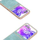 For Motorola Razr 50 Electroplated Frame PU Leather Full Coverage Phone Case(Light Blue) - 3