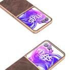 For Motorola Razr 50 Ultra Electroplated Frame PU Leather Full Coverage Phone Case(Coffee) - 3