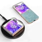 For Motorola Razr 50 Ultra Electroplated Frame PU Leather Full Coverage Phone Case(Light Blue) - 2