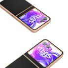 For Motorola Razr 50 ABEEL Electroplated Frame Genuine Leather Elegant Phone Case(Black) - 3