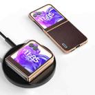 For Motorola Razr 50 ABEEL Electroplated Frame Genuine Leather Elegant Phone Case(Coffee) - 2