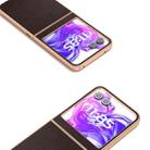 For Motorola Razr 50 ABEEL Electroplated Frame Genuine Leather Elegant Phone Case(Coffee) - 3