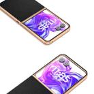 For Motorola Razr 50 Ultra ABEEL Electroplated Frame Genuine Leather Elegant Phone Case(Black) - 3