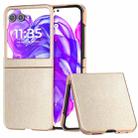 For Motorola Razr 50 PU Leather Electroplating Frame Full Coverage Phone Case(Gold) - 1