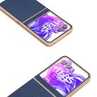 For Motorola Razr 50 ABEEL Electroplating Frame Genuine Leather Luolai Series Phone Case(Dark Blue) - 3