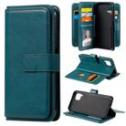 For Huawei P40 Lite Multifunctional Magnetic Copper Buckle Horizontal Flip Solid Color Leather Case with 10 Card Slots & Wallet & Holder & Photo Frame(Dark Green) - 1