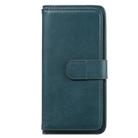 For Huawei P40 Lite Multifunctional Magnetic Copper Buckle Horizontal Flip Solid Color Leather Case with 10 Card Slots & Wallet & Holder & Photo Frame(Dark Green) - 2